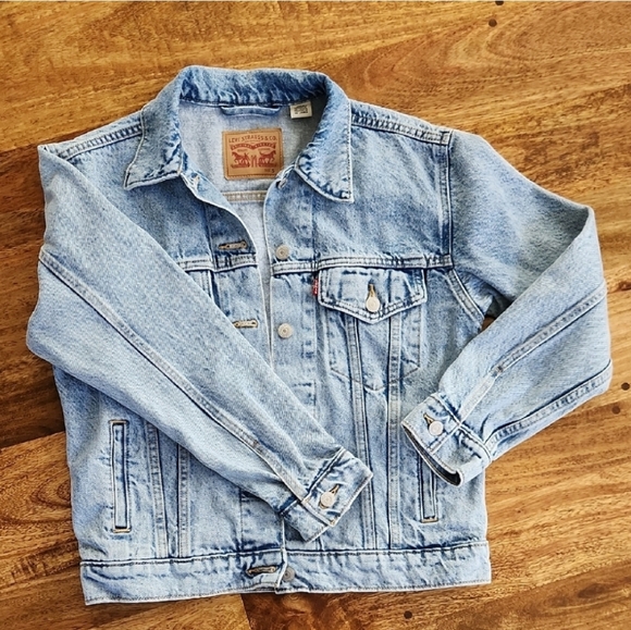 {Levi's} 4 Pockets Light Blue Denim Jacket Small - Picture 3 of 14